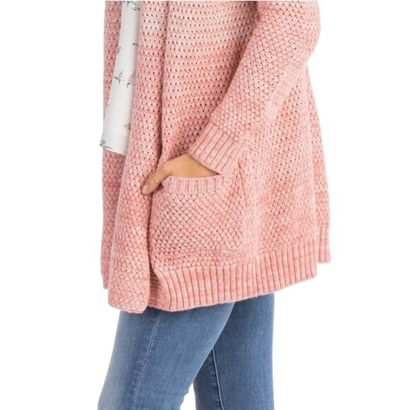 Faherty Riley Open Cardigan Ombre Coral Pockets Cotton Cashmere Size S - Picture 5 of 8